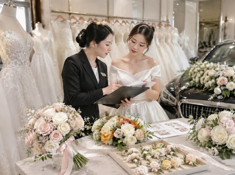 婚车花艺与婚纱礼服定制